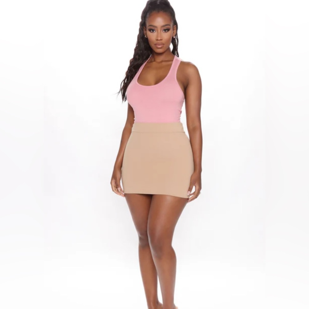 Fashion Nova Divine Basic Tank BodySuit in Blush